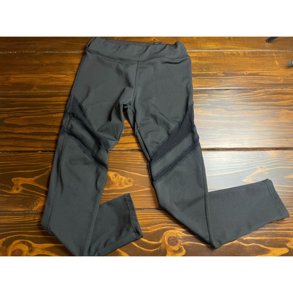 BSP Yoga Pants Women's Size XXL Black Activewear Elastic Waist Twisted Mesh Vent